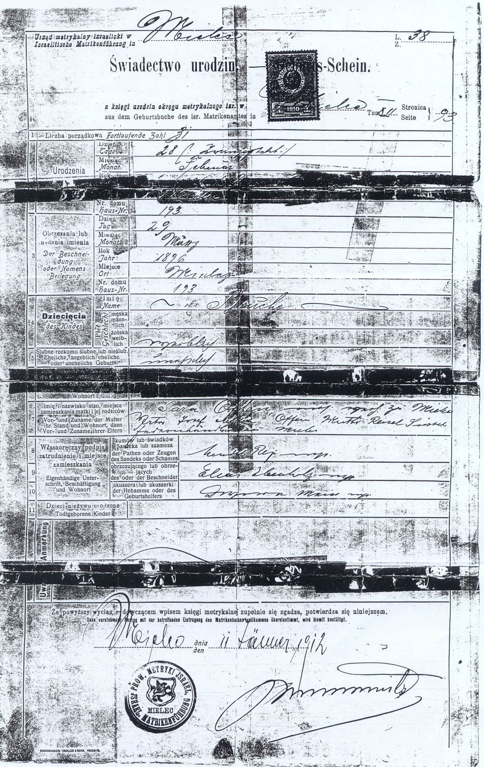 sample birth certificate