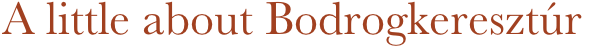 A little about Bodrogkeresztúr
