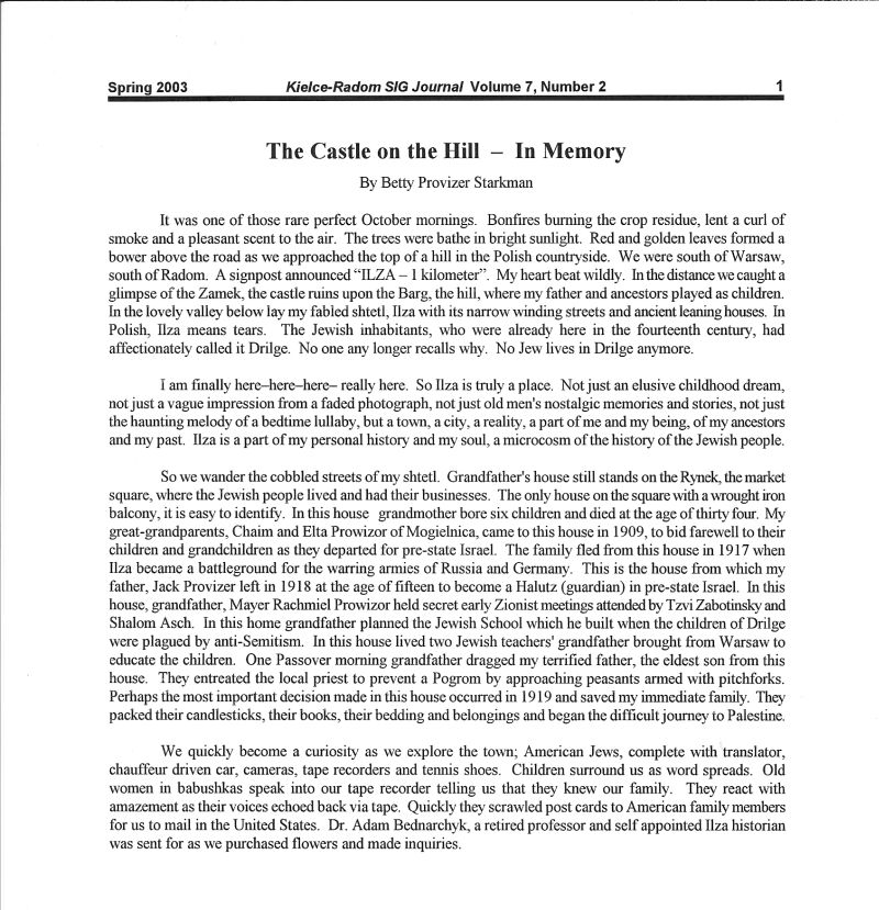 Betty Starkman Article - Page 1