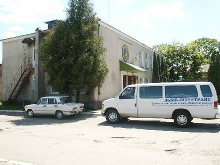 town hall with our van