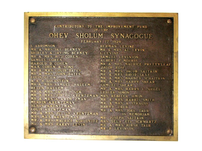 Improvement Fund Contributors, 1929