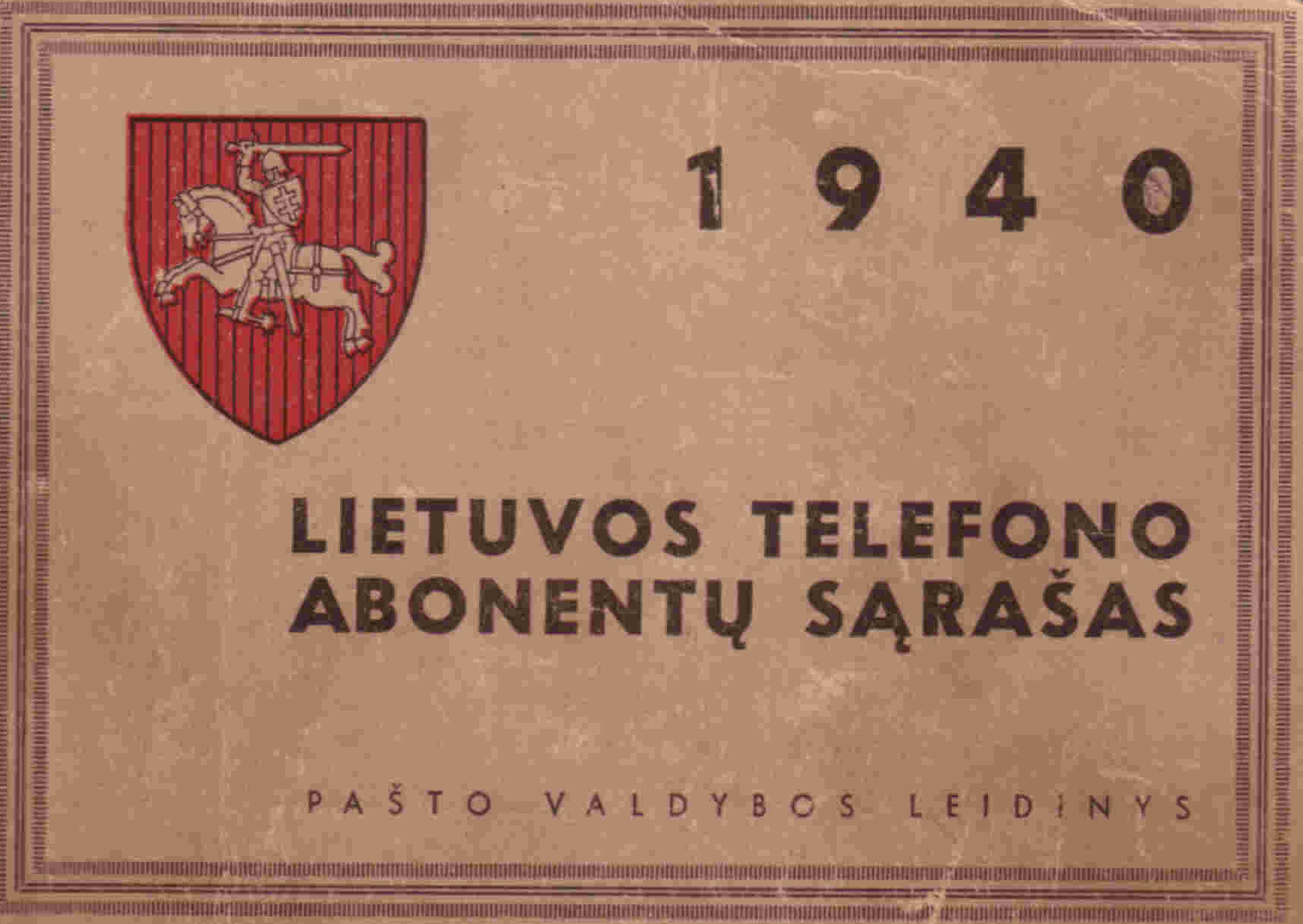1940 Phone Book cover