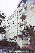 Josef Feuer, the only remaining Jewish resident of pre-war Stryy, lives in this building, built in the 1960's