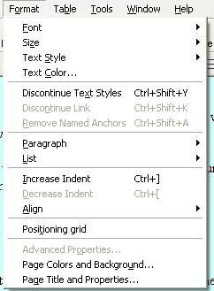 Format Menu
