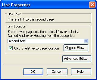 Adding a
link to a local page