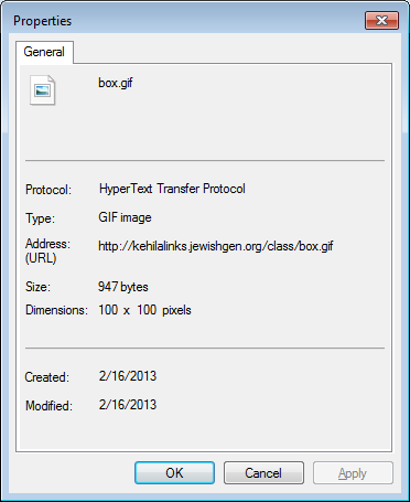 IE image properties