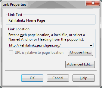 Link properties
window