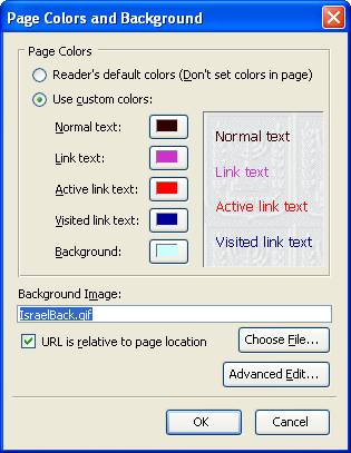 Selecting a
      background image