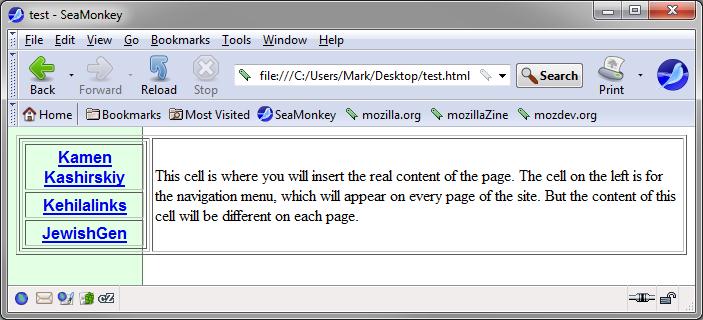 Navigation menu over green bar