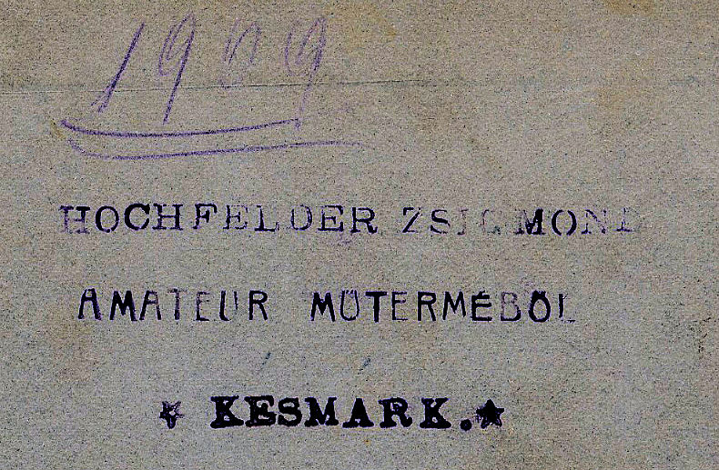 Writing on back of photo, 1909.