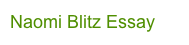 Naomi Blitz Essay