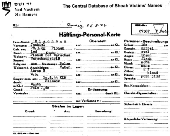 Chitt Izraelewicz death certificate