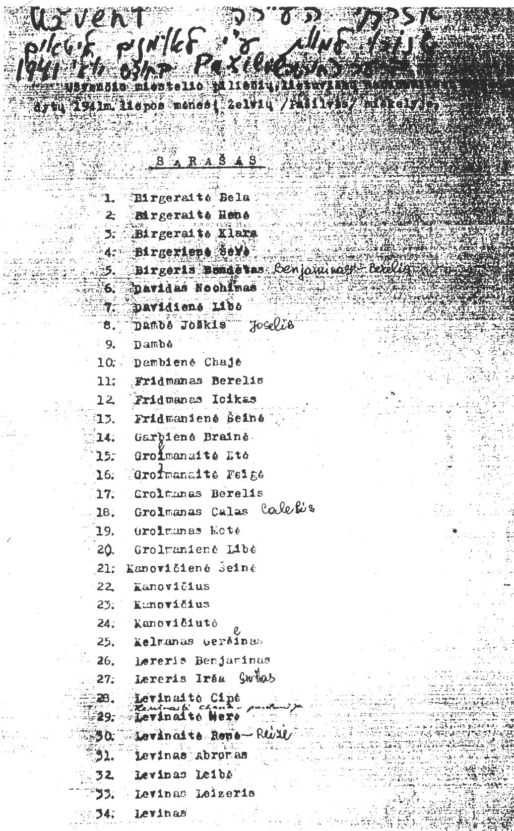 Shoah list - 1